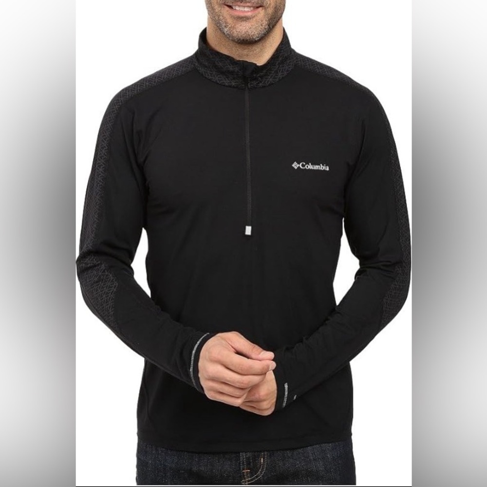 Columbia Half-Zip Long Sleeve Stretch w/reflective logo Active Top - Picture 2 of 6